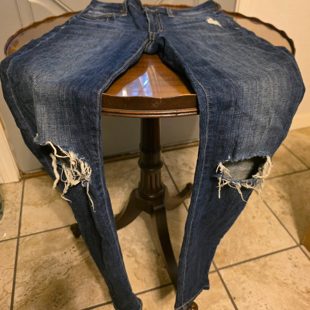 Joe's High-Rise Skinny Distressed Denim Jeans Size 24